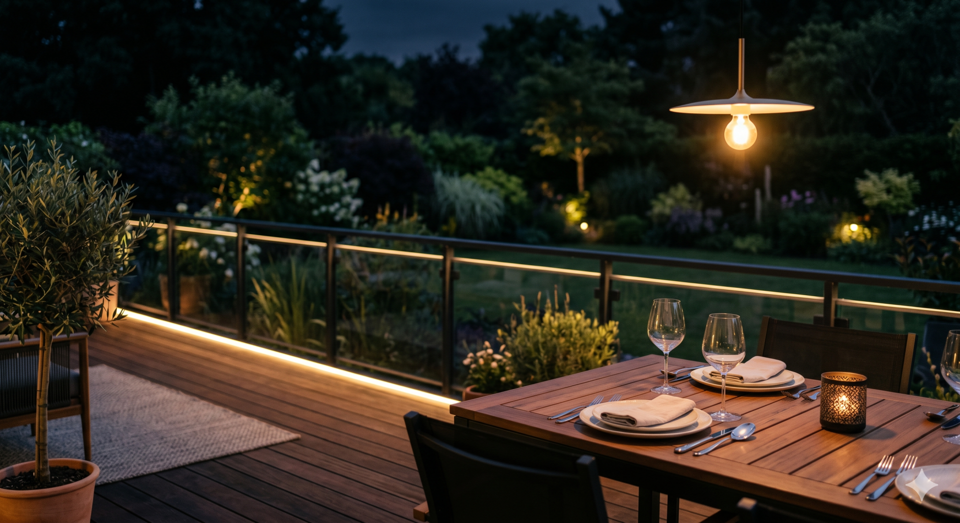 Тераса с димируемо осветление и LED ленти — AVA Lighting