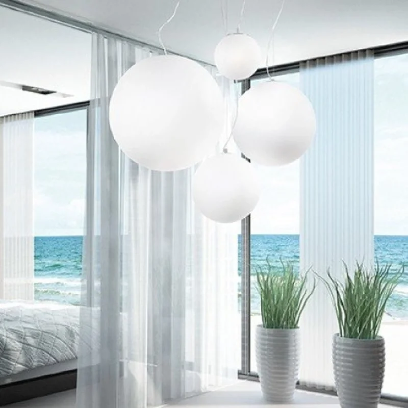 Mapa White SP1 D30 009087 – Ideal Lux pendant in matt chrome, 1X60W, IP20