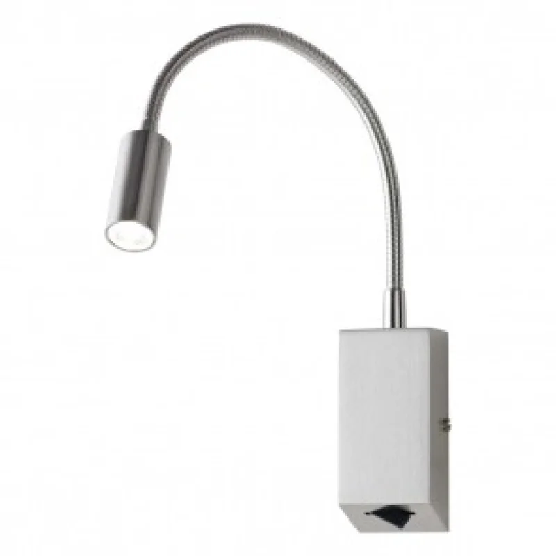 Стенно осветление (аплици) Hello 01-1195 – REDO LED аплик с ключ в сатен никел, 1x3W, 3000K, IP20
