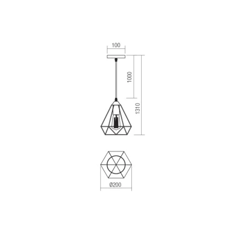 Krill 01-1388 – Smarter пендел в матово черен, 1X42W, IP:20