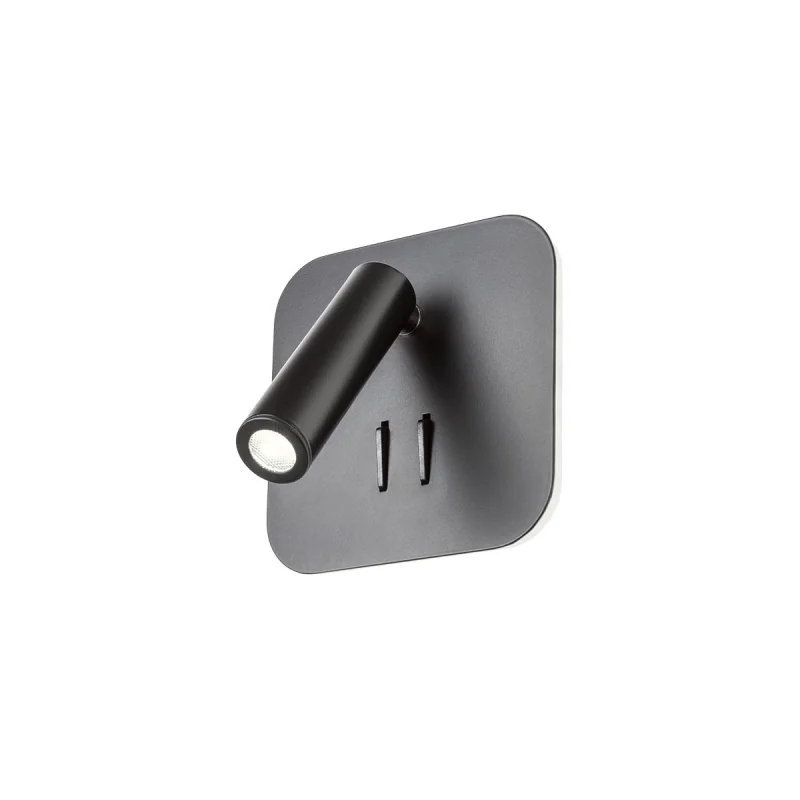 Стенно осветление (аплици) Quda 01-1492 – REDO LED аплик с ключ в матово черен, 1x6W, 3000K, IP20