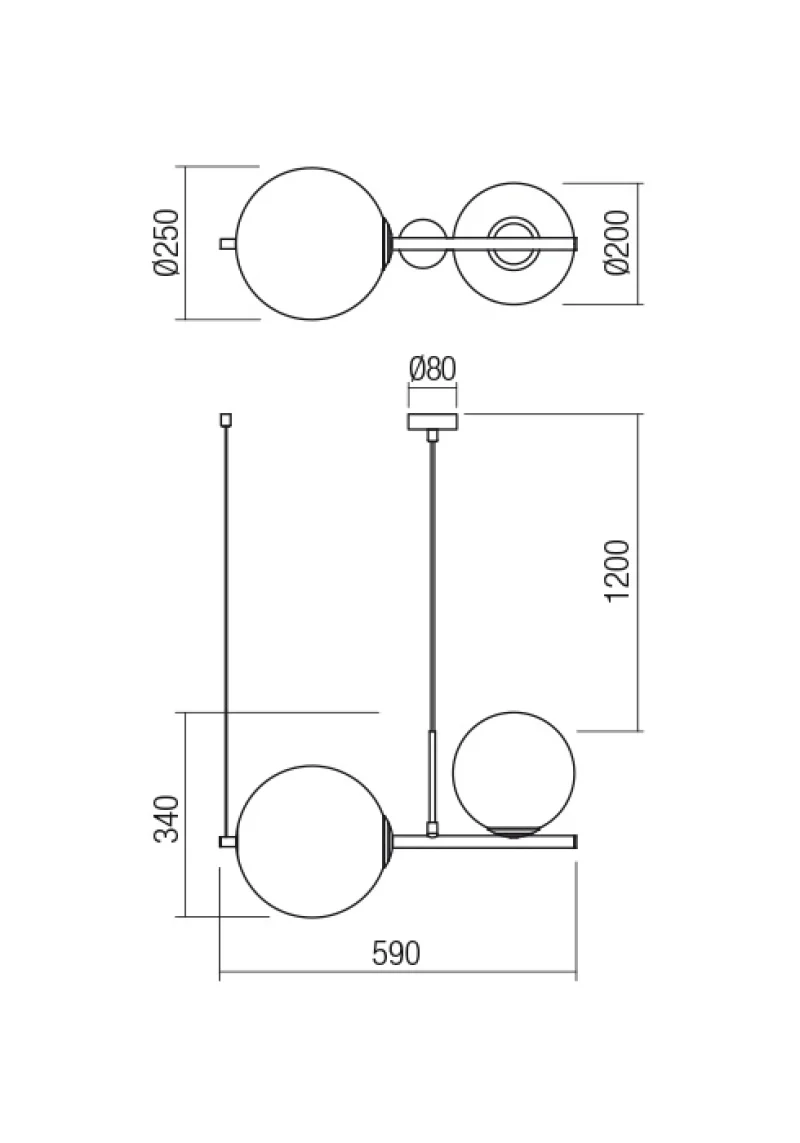 Talis 01-1633 – REDO pendant in bronze, 2x42W, IP20