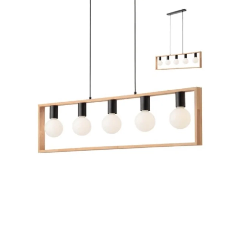 Pendant Lights Timber 01-1666 – Smarter pendant in matt black, 5X42W, IP20