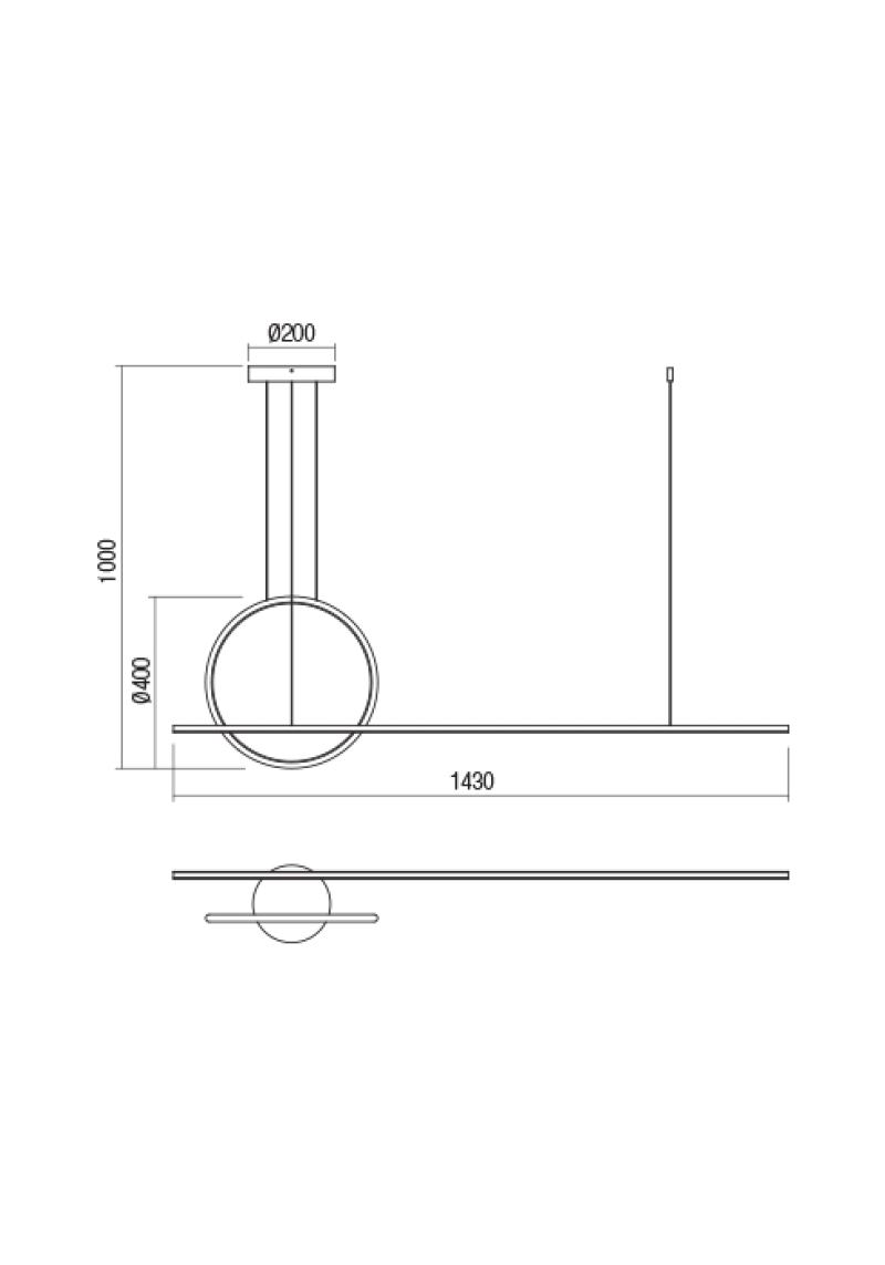 Giotto 01-1735 – REDO LED пендел в матово черен, 49W, 3000K, IP20