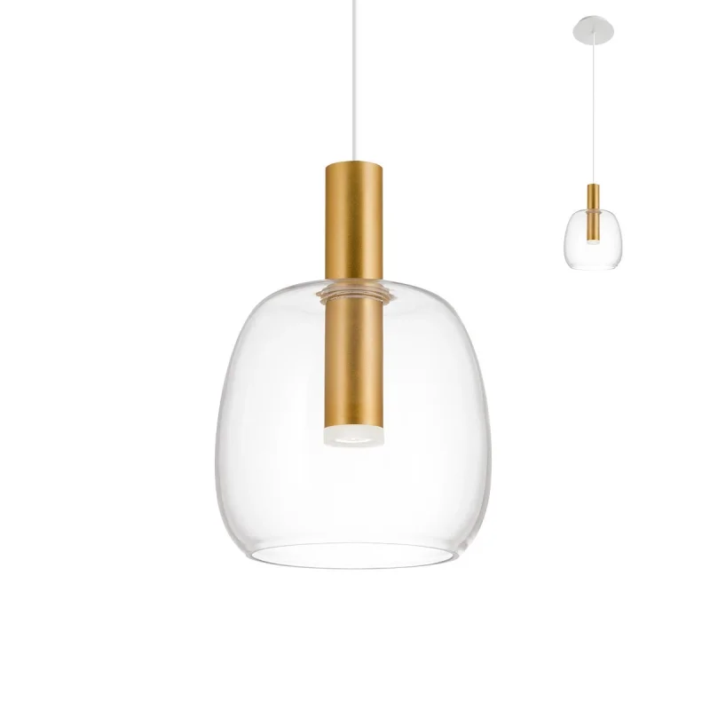 LED Pendants & Chandeliers Candela 01-1819 – REDO LED pendant in matt gold, 6,6W, 3000K, IP20
