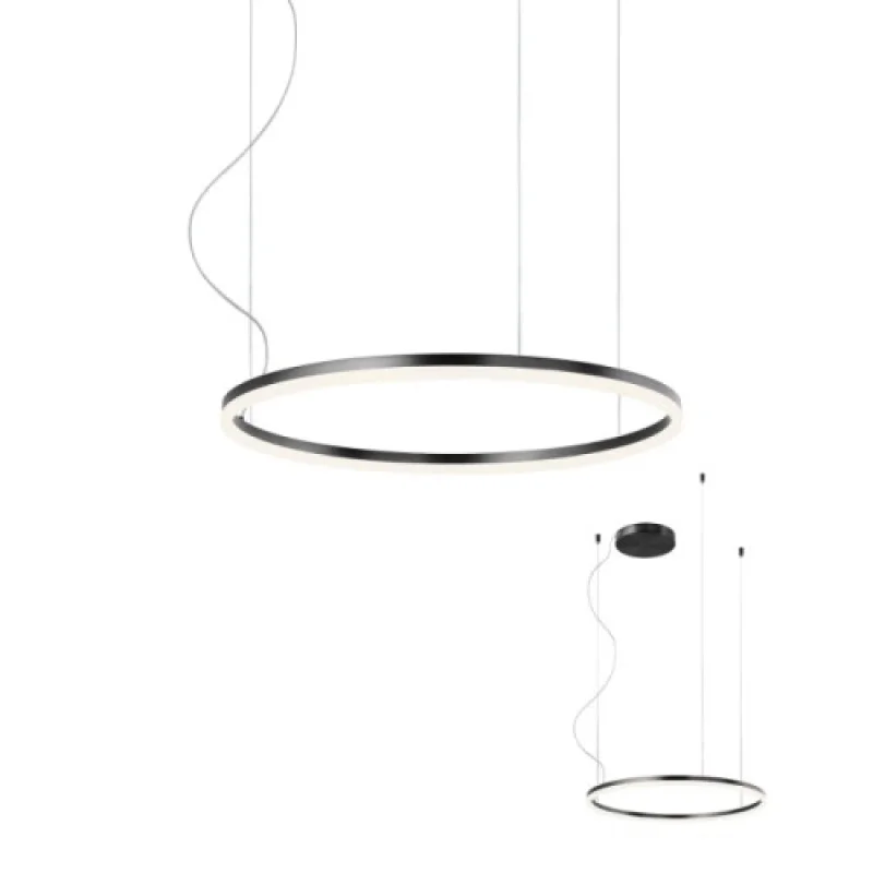 LED Pendants & Chandeliers Dali 01-1948 – REDO LED pendant in matt black, 40,5W, 3000K, IP20