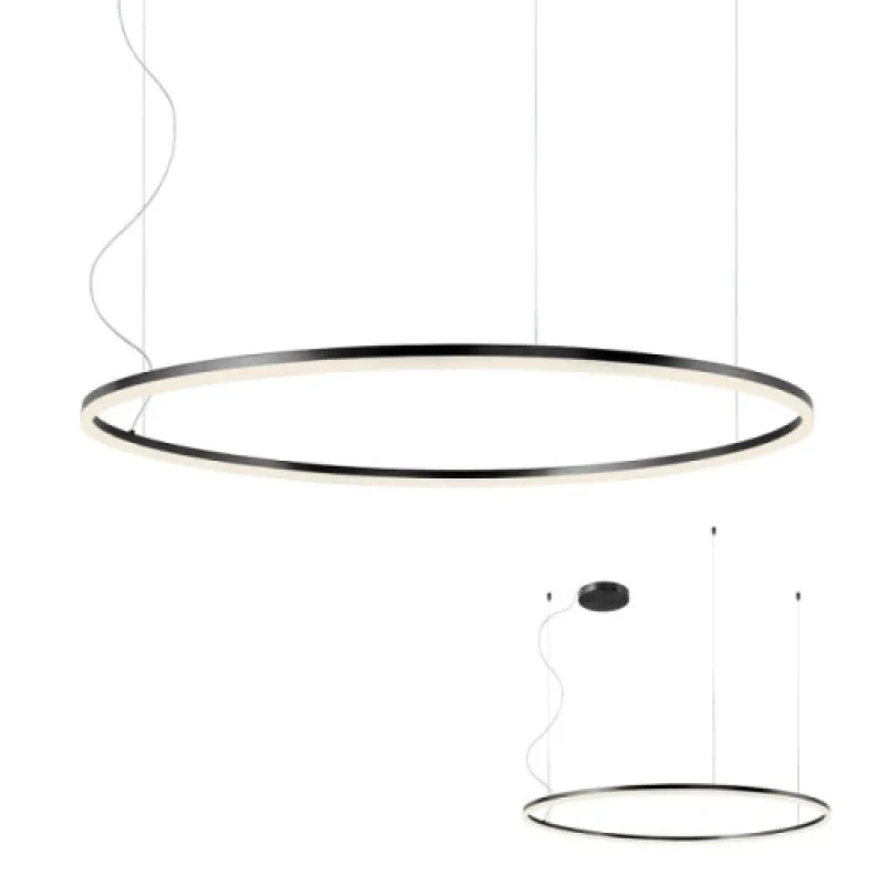 LED Pendants & Chandeliers Dali 01-1951 – REDO LED pendant in matt black, 76W, 3000K, IP20