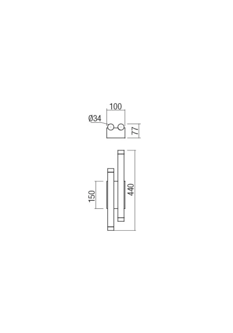 Madison 01-2033 – REDO LED wall light in matt brass, 4X4W, 3000K, IP20