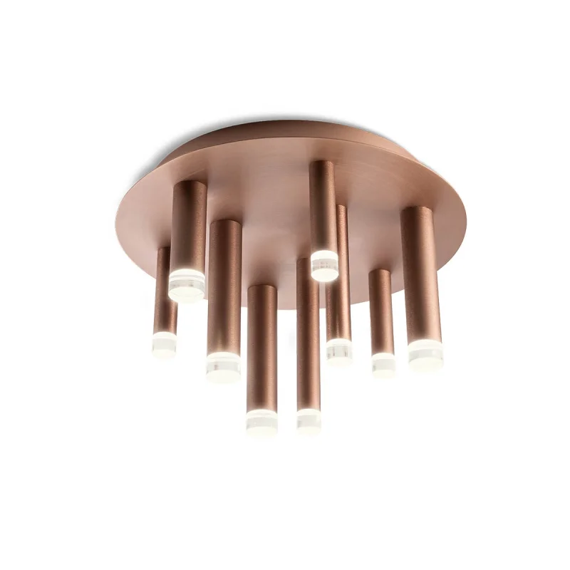 LED плафони Madison 01-2040 – REDO LED плафон в матиран мед, 9X4W, 3000K, IP20