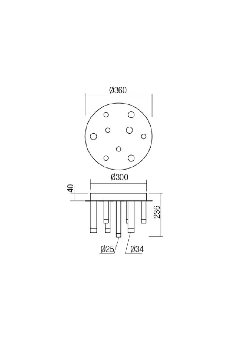 Madison 01-2041 – REDO LED плафон в матиран черен, 9X4W, 3000K, IP20