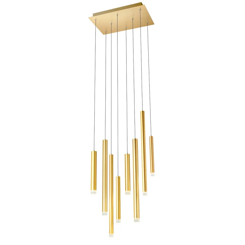LED Pendants & Chandeliers Madison 01-2046 – REDO LED pendant in matt brass, 8X4W, 3000K, IP20