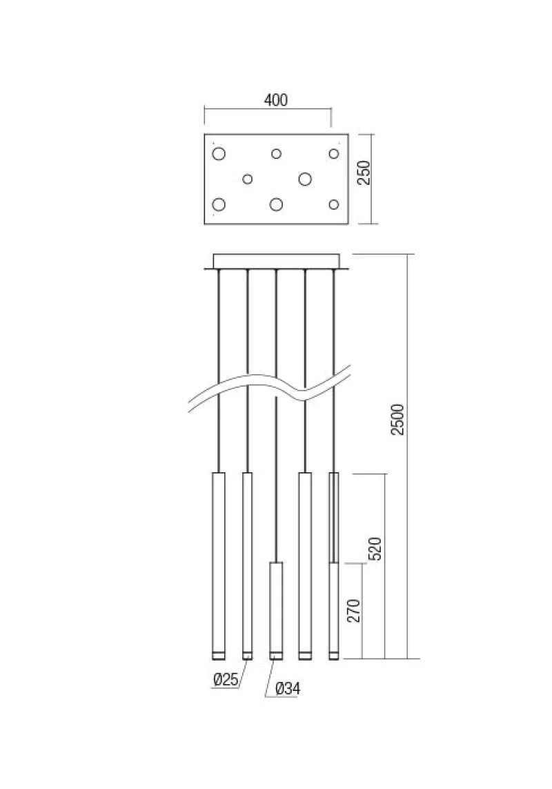 Madison 01-2049 – REDO LED пендел в хром, 8X4W, 3000K, IP20