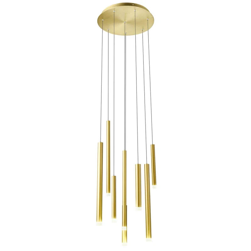 LED Pendants & Chandeliers Madison 01-2050 – REDO LED pendant in matt brass, 8X4W, 3000K, IP20