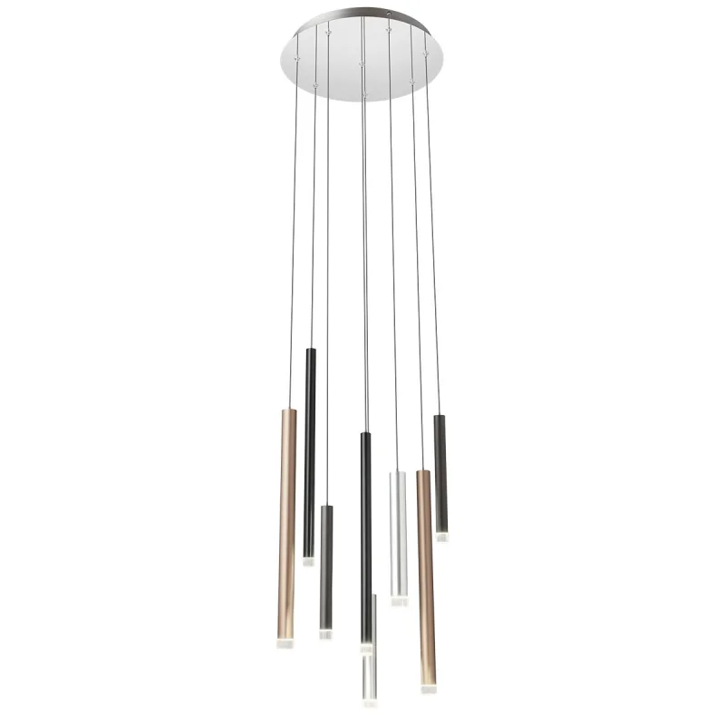 LED пендели и полилеи Madison 01-2053 – REDO LED пендел в хром, 8X4W, 3000K, IP20