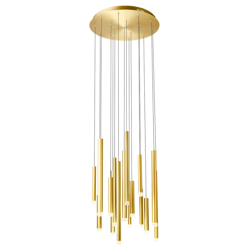LED Pendants & Chandeliers Madison 01-2058 – REDO LED pendant in matt brass, 16X4W, 3000K, IP20