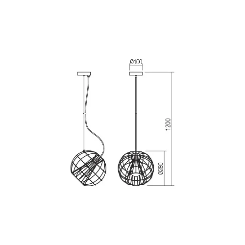 Gallileo 01-2174 – Smarter пендел в черен, 1x42W, IP:20
