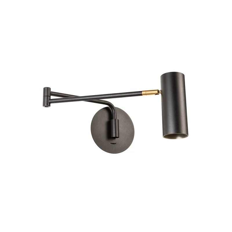 Wall Lights Pivot 01-2369 – REDO wall light in matt black, 1X40W, IP20