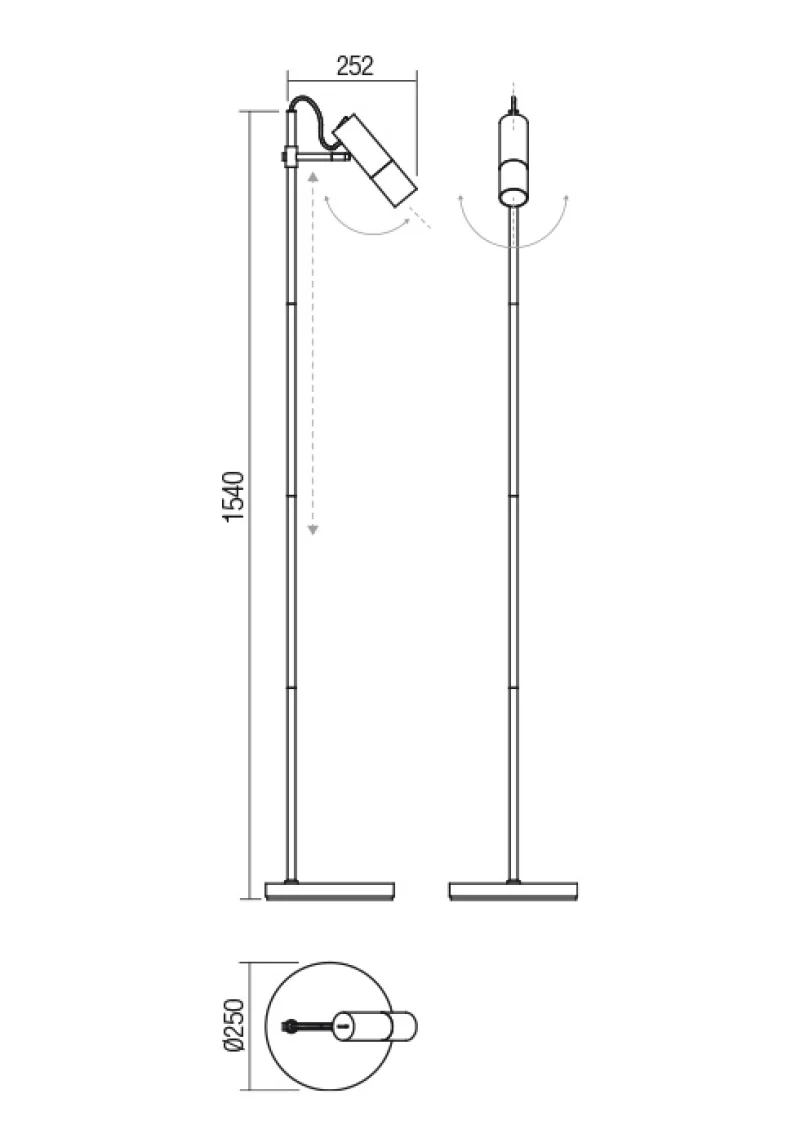 Pivot 01-2371 – REDO floor lamp in matt black, 1X40W, IP20