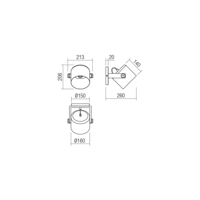 Pooh 01-2399 – Smarter spotlight in matt black, 1X42W, IP20