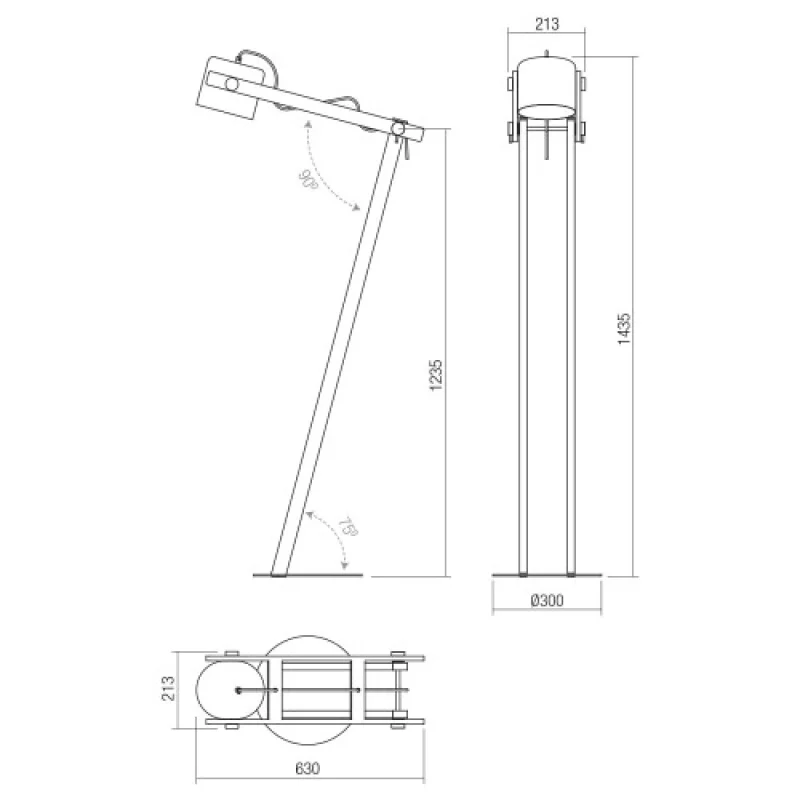 Pooh 01-2405 – Smarter floor lamp in matt black, 1X42W, IP20