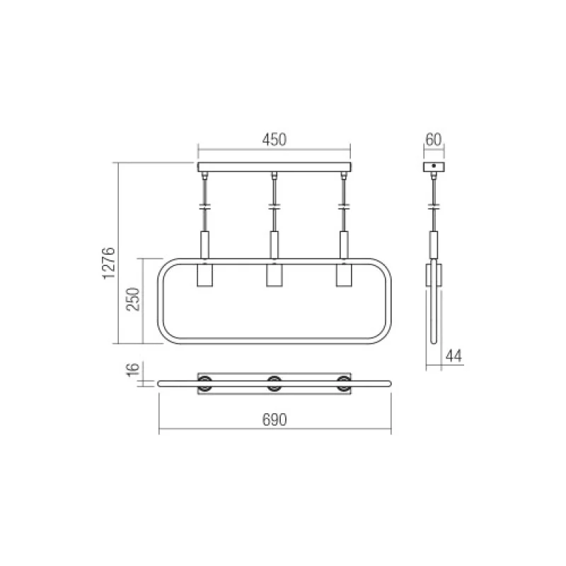 Aeris 01-2408 – Smarter пендел в матово черен, 3X42W, IP20