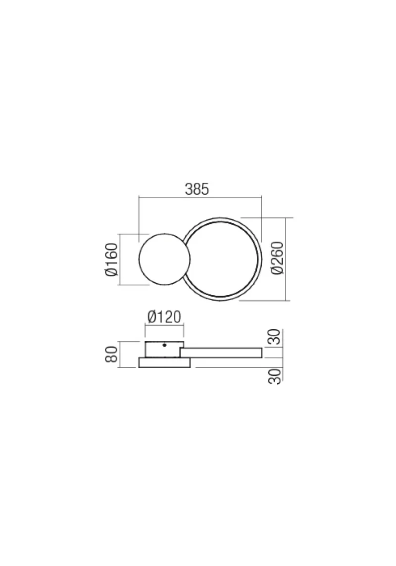 Cronos 01-2535 – REDO LED аплик в матово черен, 29W, 3000K, IP20