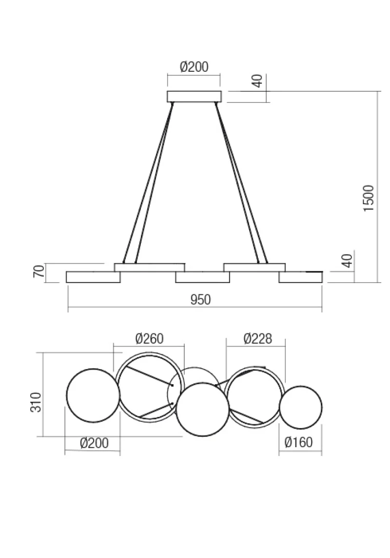 Cronos 01-2542 – REDO LED pendant in matt white, 65W, 3000K, IP20