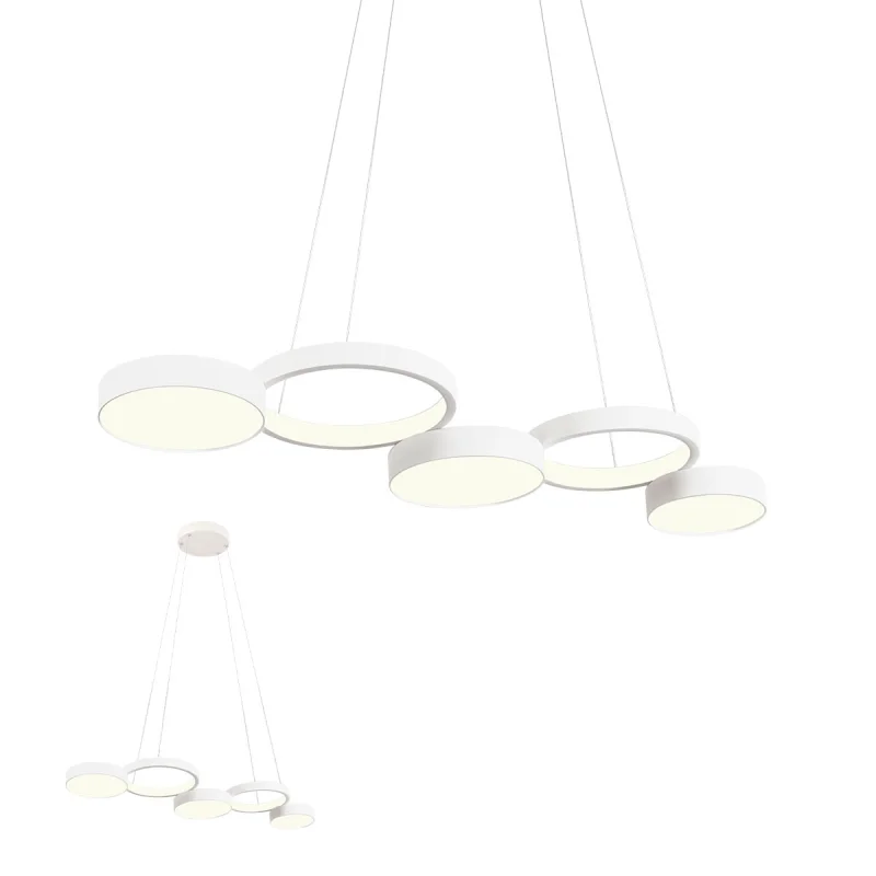 LED Pendants & Chandeliers Cronos 01-2542 – REDO LED pendant in matt white, 65W, 3000K, IP20