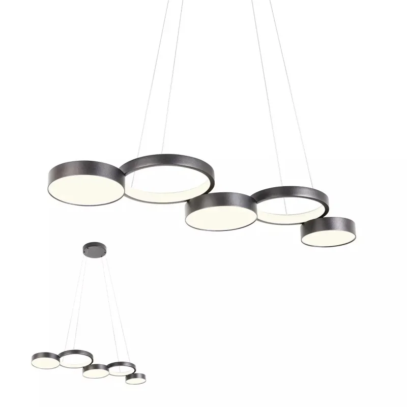 LED пендели и полилеи Cronos 01-2544 – REDO LED пендел в матово черен, 65W, 3000K, IP20