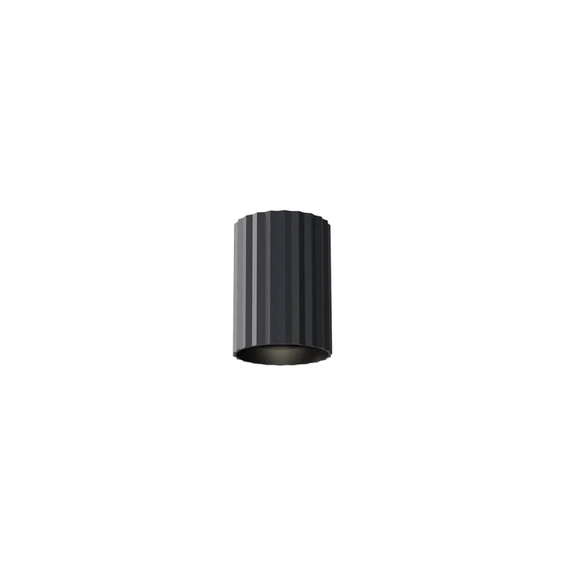 Outdoor Downlights Delphi 01-2555 – REDO downlight for outdoor mounting in matt black, 1X7W, IP20