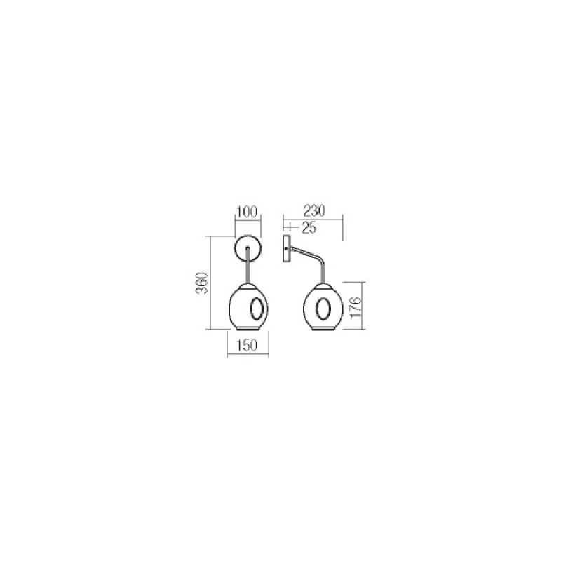 Pierce 01-2618 – Smarter wall light in matt black, 1X42W, IP20