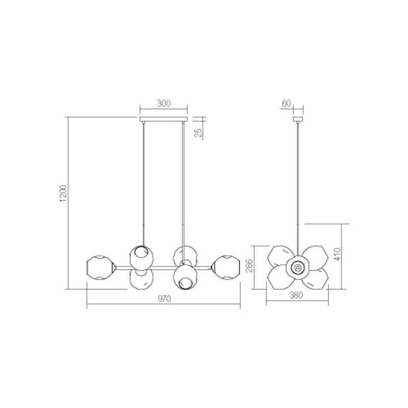 Pierce 01-2619 – Smarter пендел в матово златист, 6X42W, IP20