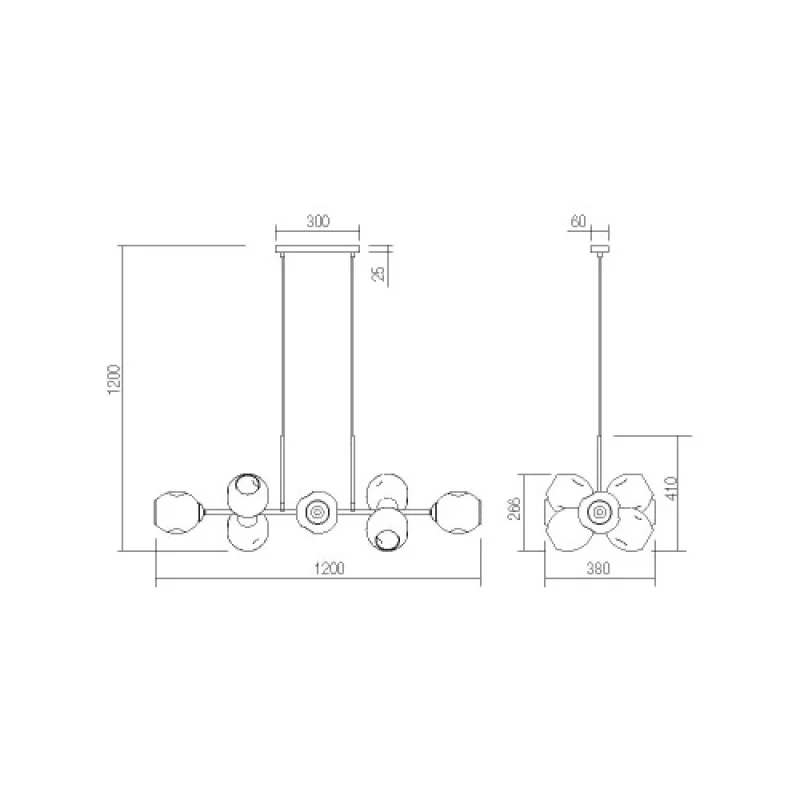 Pierce 01-2621 – Smarter pendant in matt gold, 8X42W, IP20