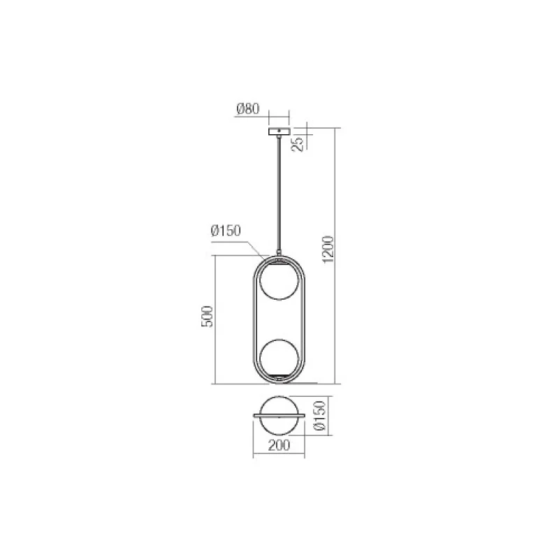 Niva 01-2626 – Smarter pendant in matt gold, 2X28W, IP20