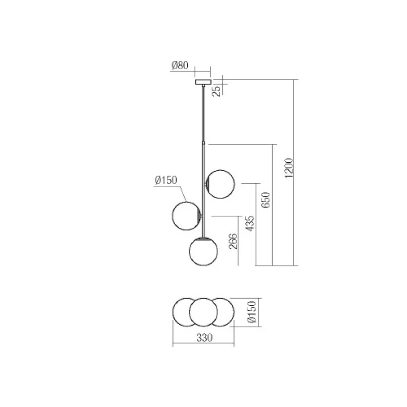 Niva 01-2627 – Smarter pendant in matt gold, 3X28W, IP20