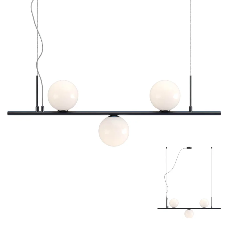 Pendant Lights Talis 01-2647 – REDO pendant in black, 3x28W, IP20
