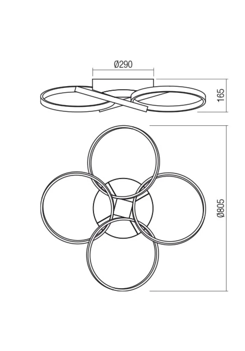 Espiral 01-2683 – REDO LED ceiling light in matt black, 64W, 3000K, IP20