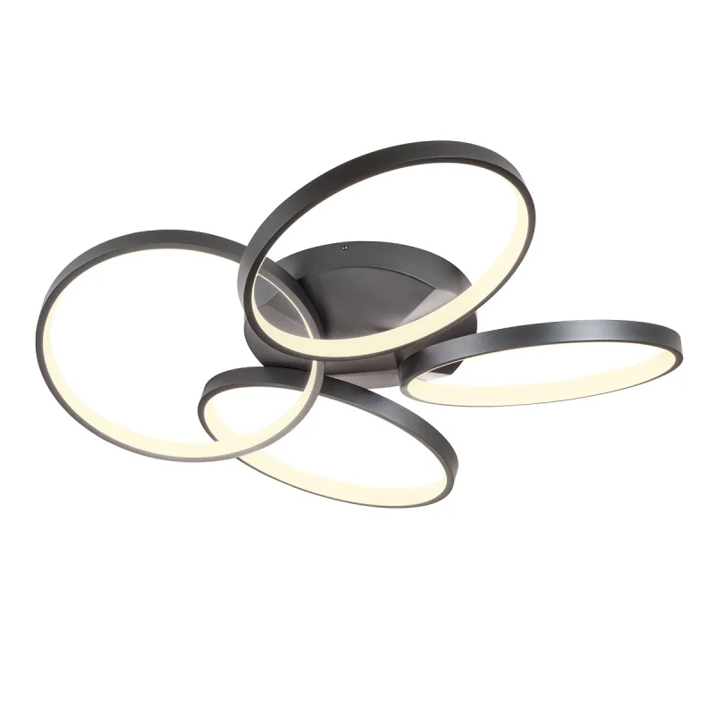 LED Ceiling Lights Espiral 01-2683 – REDO LED ceiling light in matt black, 64W, 3000K, IP20