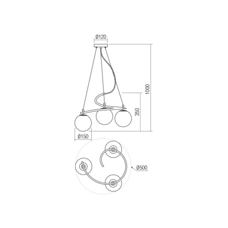Volley 01-2716 – Smarter пендел в матово черен, 3X28W, IP20