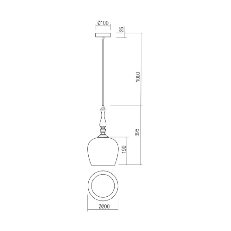 Toll 01-2740 – Smarter пендел в античен бронз, 1X42W, IP20