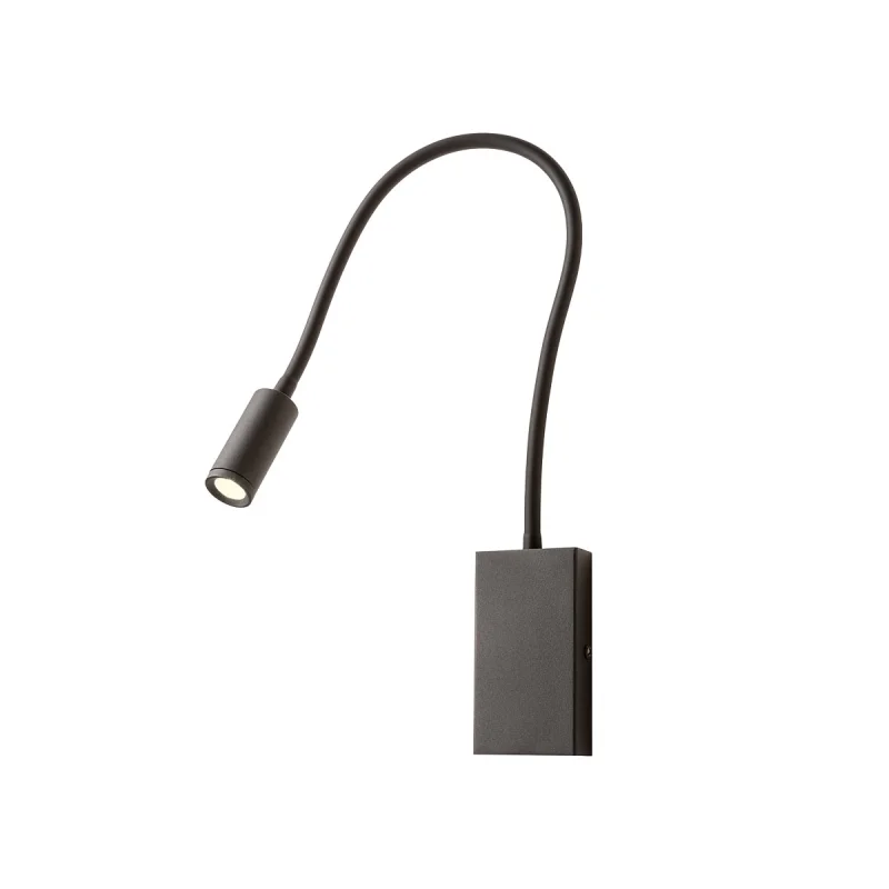Wall Lights Wallie 01-2755 – REDO LED wall light with switch and USB in matt black, 1x3W, 3000K, IP20