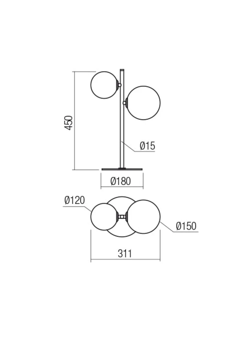 Roy 01-2784 – REDO настолна лампа в матиран античен месинг, 2X10W, IP20