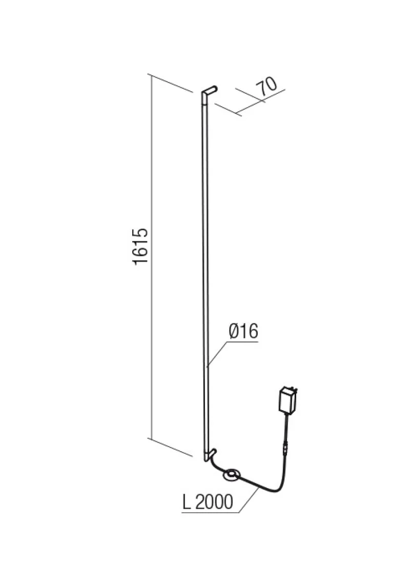 Stick 01-2793 – REDO LED wall light in matt black, 36W, 3000K, IP20
