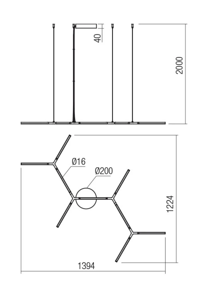 Stick 01-2797 – REDO LED pendant in matt black, 65W, 3000K, IP20