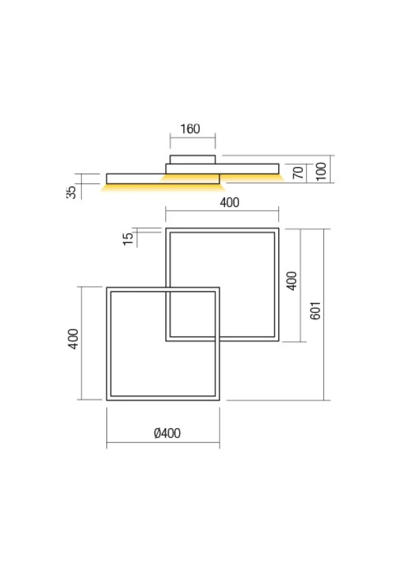 Febe 01-2859 – REDO LED плафон в матово златист, 1x62W, 3000K, IP20