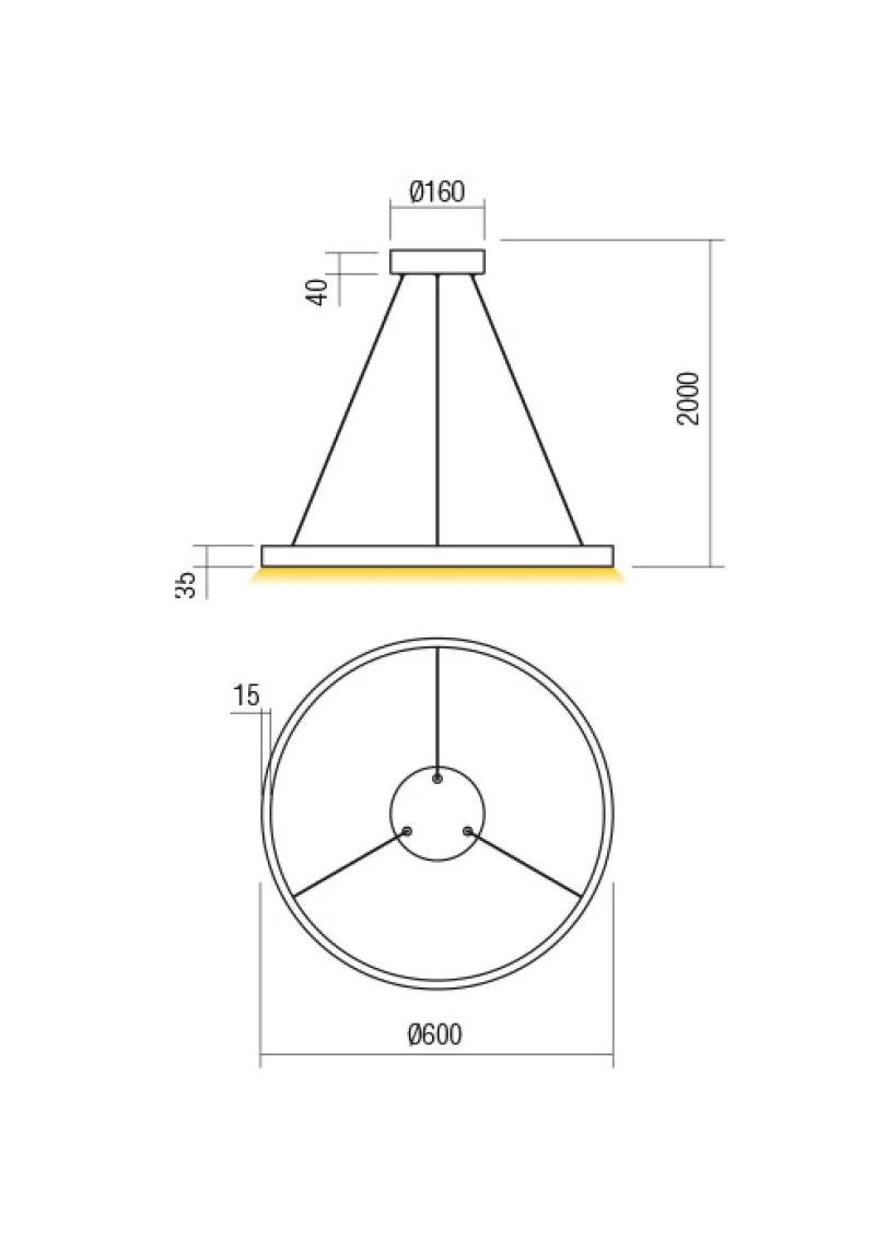 Febe 01-2867 – REDO LED пендел в матово черен, 1x37W, 3000K, IP20