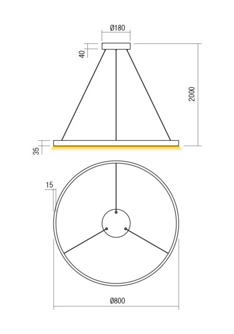 Febe 01-2871 – REDO LED пендел в матово златист, 1x50W, 3000K, IP20