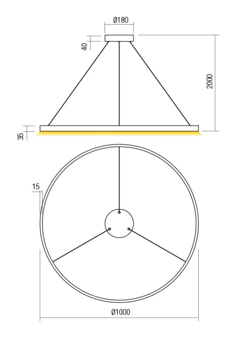 Febe 01-2878 – REDO LED пендел в матово златист, 1x62W, 4000K, IP20