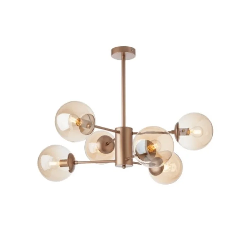 Chandeliers Mundi 01-2943 – Smarter chandelier in matt champagne, 6X28W, IP20