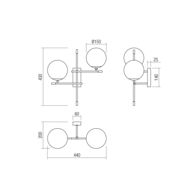 Essential 01-2946 – Smarter аплик в матово черен, 2X28W, IP20